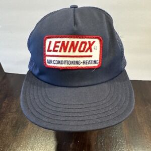 Vintage Lennox Hat Patch Cap Snapback Mesh Logo USA Air Heating Trucker Baseball